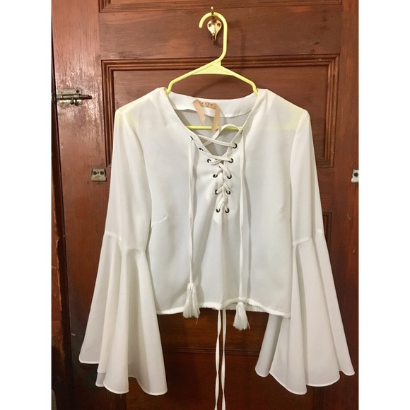 Tops - White Bell Sleeve Gorgeous Shirt
